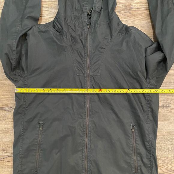 Lanvin Men's size Medium Gray / Green Silk and Viscose Hooded Windbreaker Jacket - Picture 6 of 8